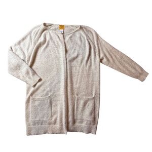 Women's Shimmery Cozy Cream Long Cardigan Sweater by Ruby Rd Oversize Soft